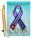 Pray For Cuba - Support Inspirational Vertical Impressions Decorative Flags HG170213 Made In USA