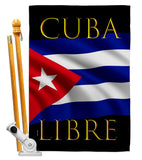 Cuba Libre - Support Inspirational Vertical Impressions Decorative Flags HG170217 Made In USA