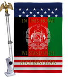 This Home Afghanistan - Support Inspirational Vertical Impressions Decorative Flags HG170218 Made In USA