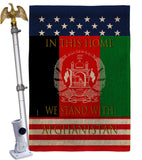 This Home Afghanistan - Support Inspirational Vertical Impressions Decorative Flags HG170218 Made In USA