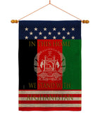 This Home Afghanistan - Support Inspirational Vertical Impressions Decorative Flags HG170218 Made In USA