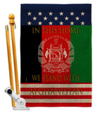 This Home Afghanistan - Support Inspirational Vertical Impressions Decorative Flags HG170218 Made In USA