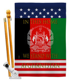 This Home Afghanistan - Support Inspirational Vertical Impressions Decorative Flags HG170218 Made In USA