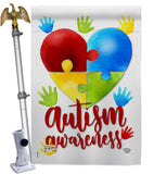 Autism Awareness - Support Inspirational Vertical Impressions Decorative Flags HG192063 Made In USA