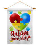 Autism Awareness - Support Inspirational Vertical Impressions Decorative Flags HG192063 Made In USA