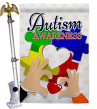 Love Autism Awareness - Support Inspirational Vertical Impressions Decorative Flags HG192068 Made In USA