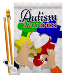 Love Autism Awareness - Support Inspirational Vertical Impressions Decorative Flags HG192068 Made In USA