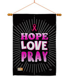 Love for Pink Ribbon - Support Inspirational Vertical Impressions Decorative Flags HG192072 Made In USA