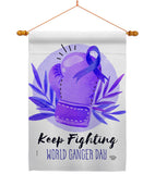 Keep Fighting - Support Inspirational Vertical Impressions Decorative Flags HG192418 Made In USA