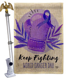 Keep Fighting - Support Inspirational Vertical Impressions Decorative Flags HG192418 Made In USA