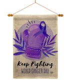 Keep Fighting - Support Inspirational Vertical Impressions Decorative Flags HG192418 Made In USA