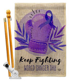 Keep Fighting - Support Inspirational Vertical Impressions Decorative Flags HG192418 Made In USA