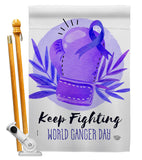 Keep Fighting - Support Inspirational Vertical Impressions Decorative Flags HG192418 Made In USA