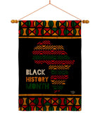 Afro-Americans History Month - Support Inspirational Vertical Impressions Decorative Flags HG192426 Made In USA