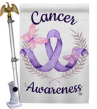 Cancer Awareness - Support Inspirational Vertical Impressions Decorative Flags HG192437 Made In USA