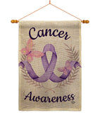Cancer Awareness - Support Inspirational Vertical Impressions Decorative Flags HG192437 Made In USA