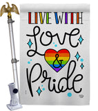 Live with Love - Support Inspirational Vertical Impressions Decorative Flags HG192461 Made In USA