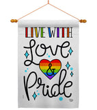 Live with Love - Support Inspirational Vertical Impressions Decorative Flags HG192461 Made In USA