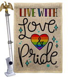 Live with Love - Support Inspirational Vertical Impressions Decorative Flags HG192461 Made In USA