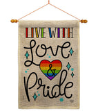 Live with Love - Support Inspirational Vertical Impressions Decorative Flags HG192461 Made In USA