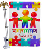 Support Autism - Support Inspirational Vertical Impressions Decorative Flags HG192534 Made In USA