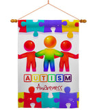 Support Autism - Support Inspirational Vertical Impressions Decorative Flags HG192534 Made In USA