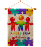 Support Autism - Support Inspirational Vertical Impressions Decorative Flags HG192534 Made In USA