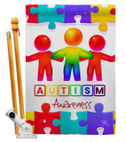 Support Autism - Support Inspirational Vertical Impressions Decorative Flags HG192534 Made In USA