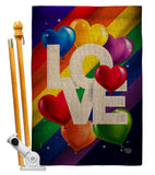 Love Mean Pride - Support Inspirational Vertical Impressions Decorative Flags HG192602 Made In USA