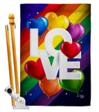 Love Mean Pride - Support Inspirational Vertical Impressions Decorative Flags HG192602 Made In USA