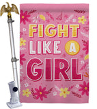 Fight Like Girl - Support Inspirational Vertical Impressions Decorative Flags HG192627 Made In USA