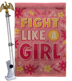 Fight Like Girl - Support Inspirational Vertical Impressions Decorative Flags HG192627 Made In USA