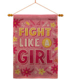 Fight Like Girl - Support Inspirational Vertical Impressions Decorative Flags HG192627 Made In USA