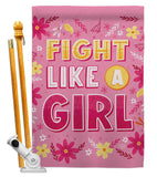 Fight Like Girl - Support Inspirational Vertical Impressions Decorative Flags HG192627 Made In USA