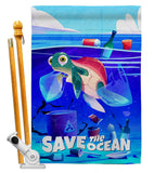 Save The Ocean - Support Inspirational Vertical Impressions Decorative Flags HG192700 Made In USA