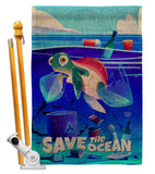 Save The Ocean - Support Inspirational Vertical Impressions Decorative Flags HG192700 Made In USA
