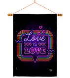 Love Is Love Neon - Support Inspirational Vertical Impressions Decorative Flags HG192724 Made In USA