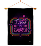 Love Is Love Neon - Support Inspirational Vertical Impressions Decorative Flags HG192724 Made In USA