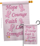 Hope, Faith, Courage - Support Inspirational Vertical Impressions Decorative Flags HG115080 Made In USA