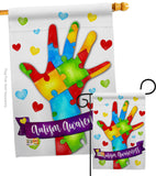Support Autism - Support Inspirational Vertical Impressions Decorative Flags HG115132 Made In USA