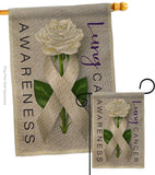 Lung Cancer Awareness - Support Inspirational Vertical Impressions Decorative Flags HG115207 Made In USA