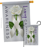 Lung Cancer Awareness - Support Inspirational Vertical Impressions Decorative Flags HG115207 Made In USA