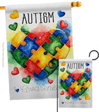 Support Autism Day - Support Inspirational Vertical Impressions Decorative Flags HG115221 Made In USA