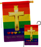 All Are Welcome - Support Inspirational Vertical Impressions Decorative Flags HG115248 Made In USA