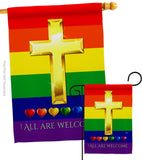 All Are Welcome - Support Inspirational Vertical Impressions Decorative Flags HG115248 Made In USA