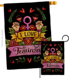 Love Feminsm - Support Inspirational Vertical Impressions Decorative Flags HG115250 Made In USA