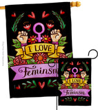 Love Feminsm - Support Inspirational Vertical Impressions Decorative Flags HG115250 Made In USA