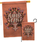 Girl Can - Support Inspirational Vertical Impressions Decorative Flags HG115251 Made In USA