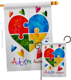 Autism Love - Support Inspirational Vertical Impressions Decorative Flags HG137487 Made In USA