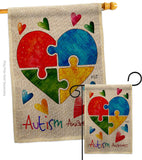 Autism Love - Support Inspirational Vertical Impressions Decorative Flags HG137487 Made In USA